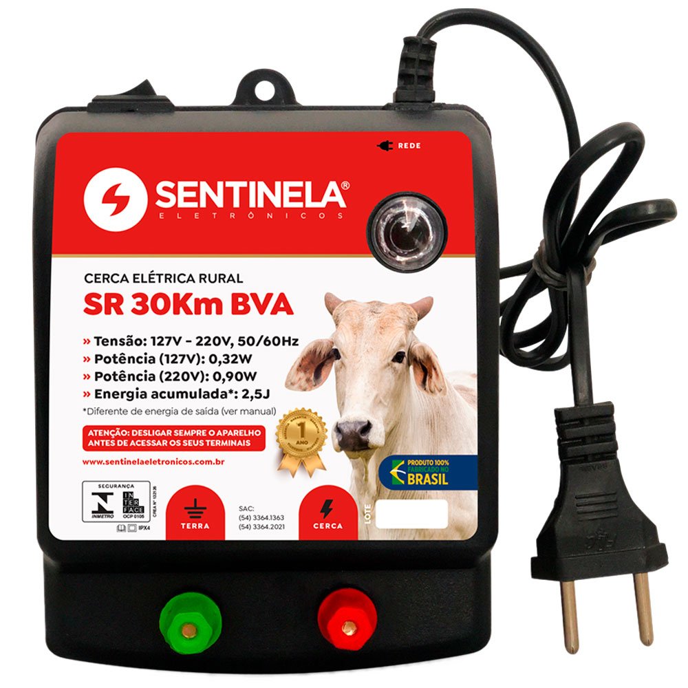Eletrificador de Cerca SR30KM 2,5J Bivolt sem Regulagem SENTINELA-1039