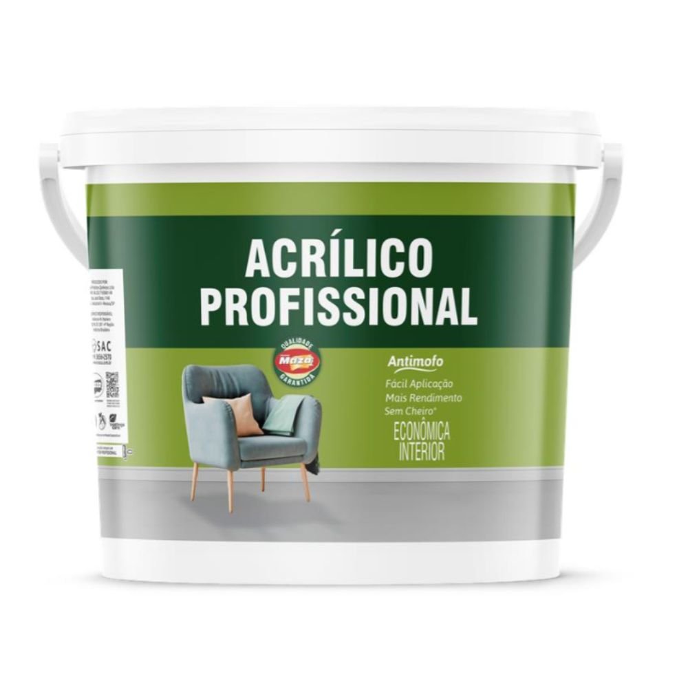 Tinta Acrílica Profissional Branco Fosco 18L MAZA-29579