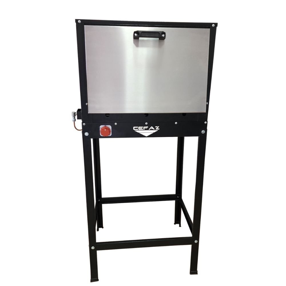 Forno Industrial FRG-09 Médio Alta Pressão a Gás GLP 80L Tampa Inox com Cavalete CEFAZ-FRG-09