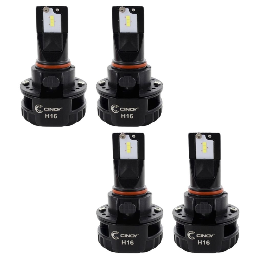 Combo com 2 Pares de Lâmpadas Automotiva Super LED Plus H16 32W 6.500K CINOY-K6964
