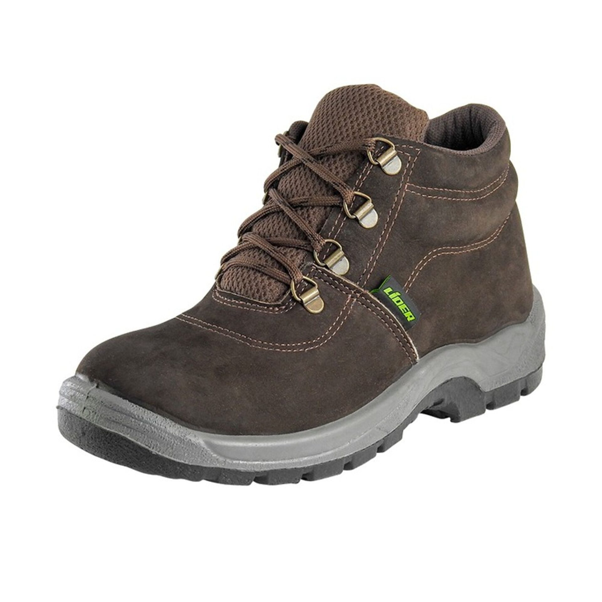Bota First Nobuck Marrom Cano Médio Bico Plástico Cartom