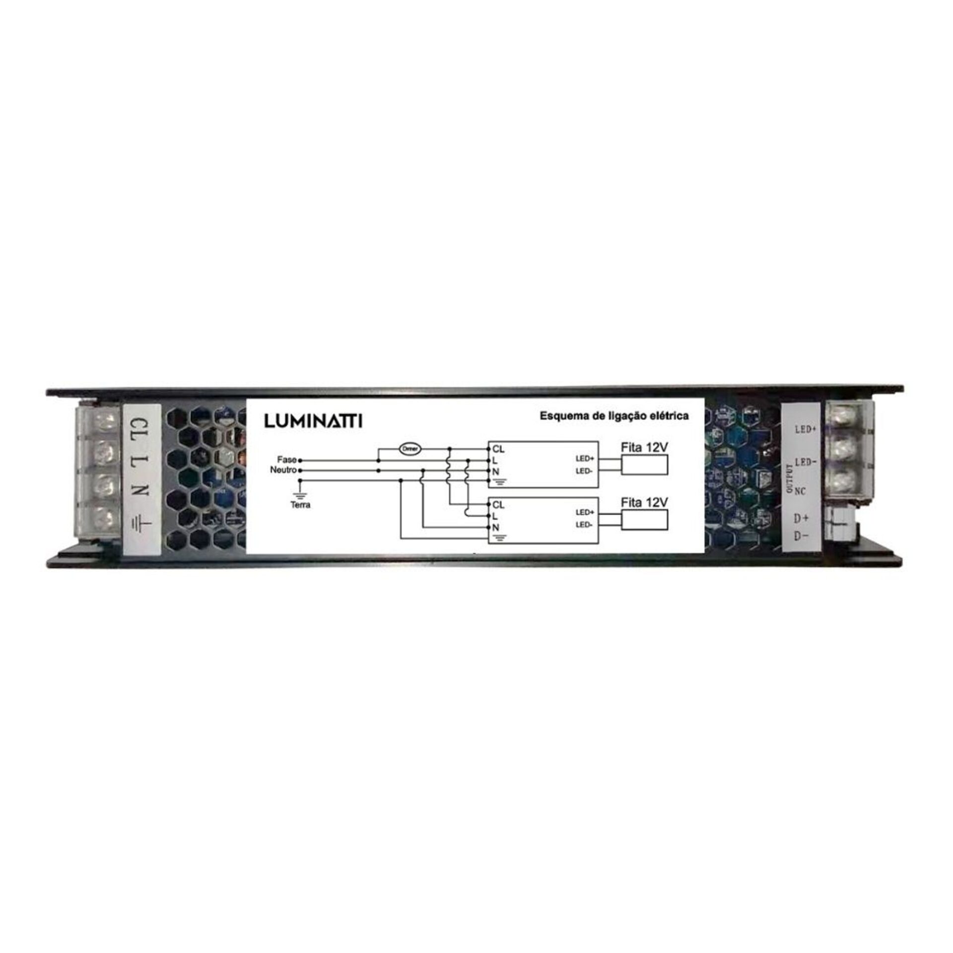 Driver para Fita Led LM1359 Entrada 12V Saída 220V Luminatti
