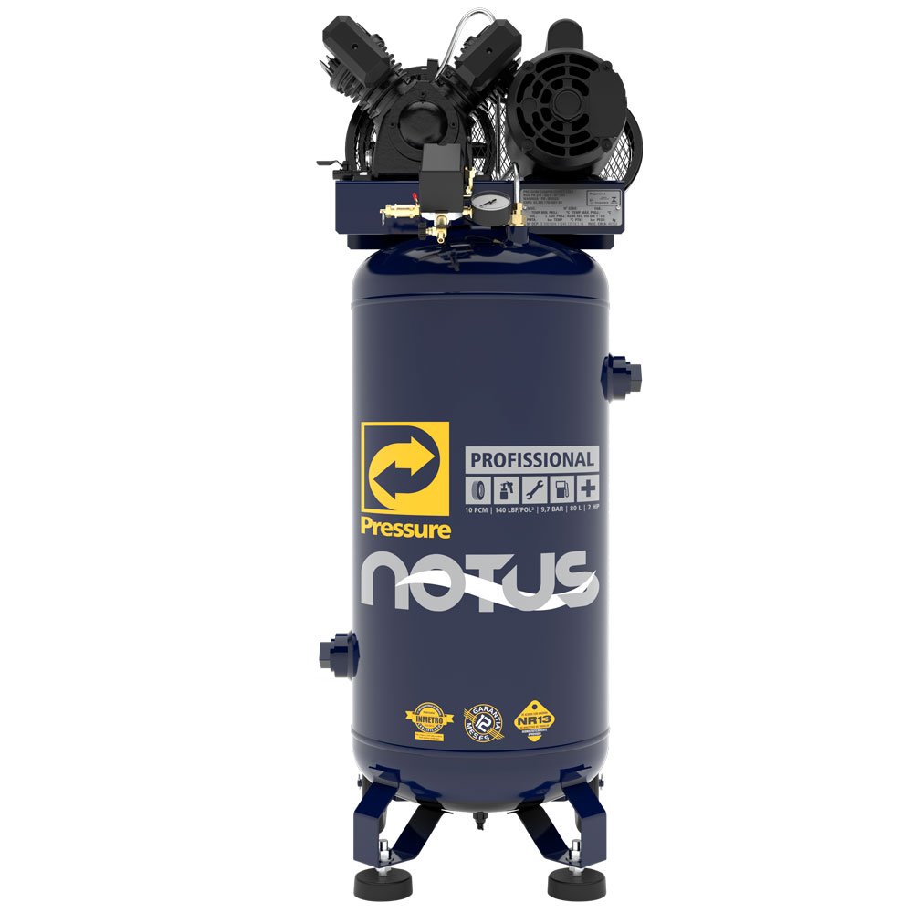 Compressor de Ar Vertical Notus 2HP 80L 10 Pés 110/220V PRESSURE-8975701251