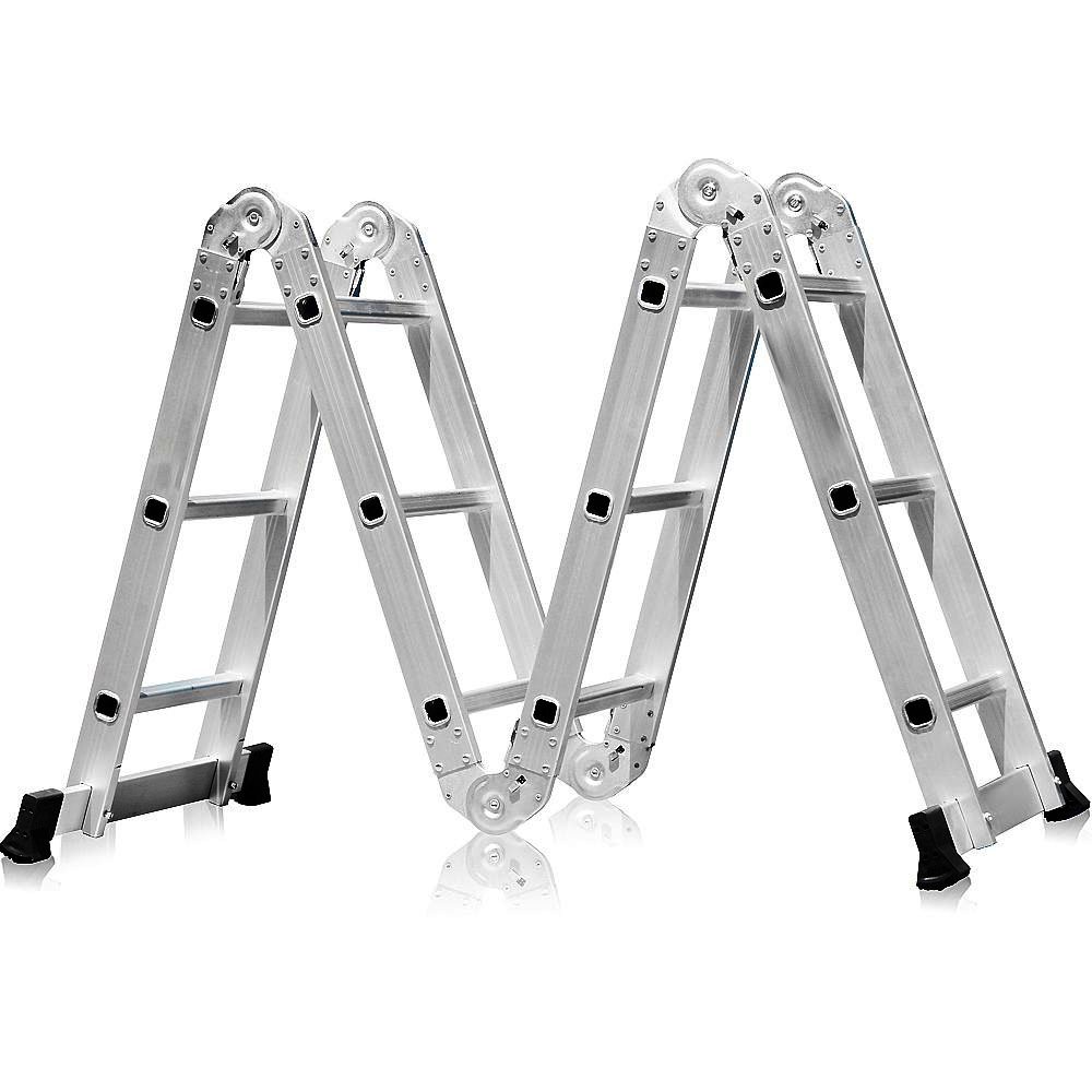 Escada Multifuncional 4×3 em Aço e Alumínio 12 Degraus FORTGPRO-FG8435