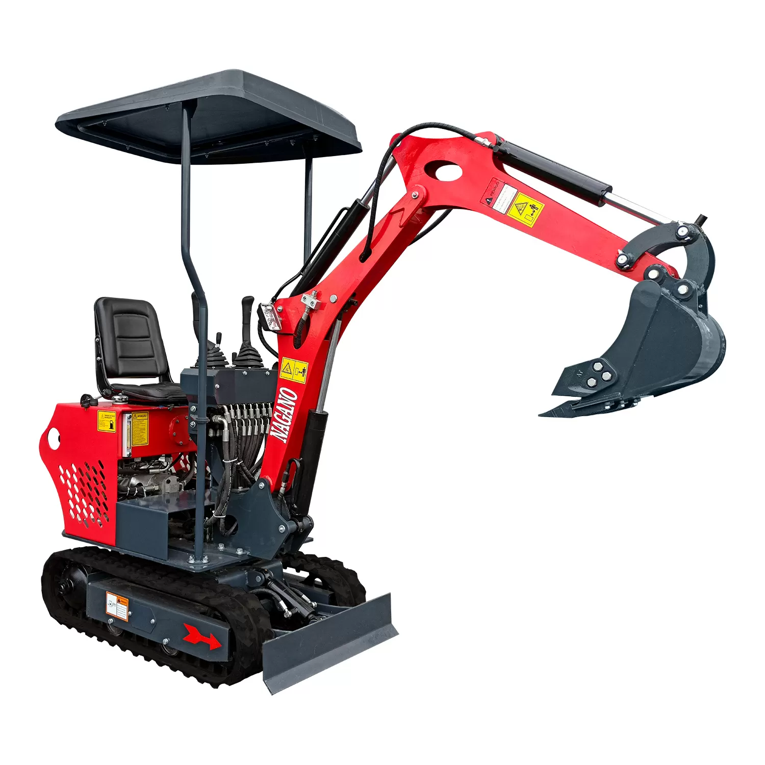 Mini Escavadeira a Diesel 12 hp 650 kg Cabine Aberta com Cobertura