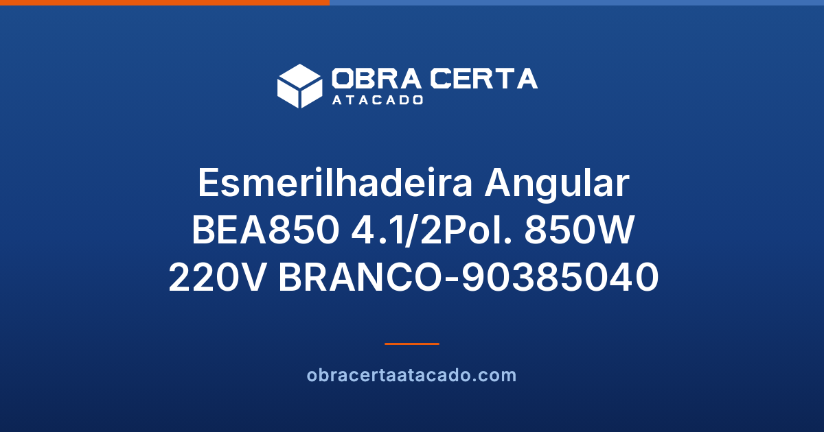 Esmerilhadeira Angular BEA850 4.1/2Pol. 850W 220V BRANCO-90385040