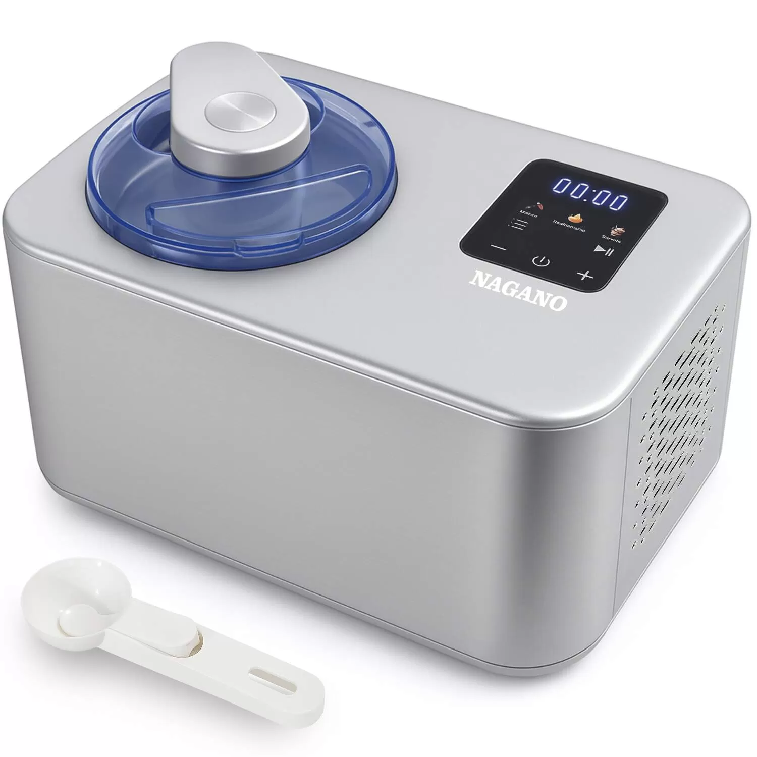 Sorveteira Expressa 1,2L Inox Sorvete Gelato Sorbet Açaí Frozen Yourgut